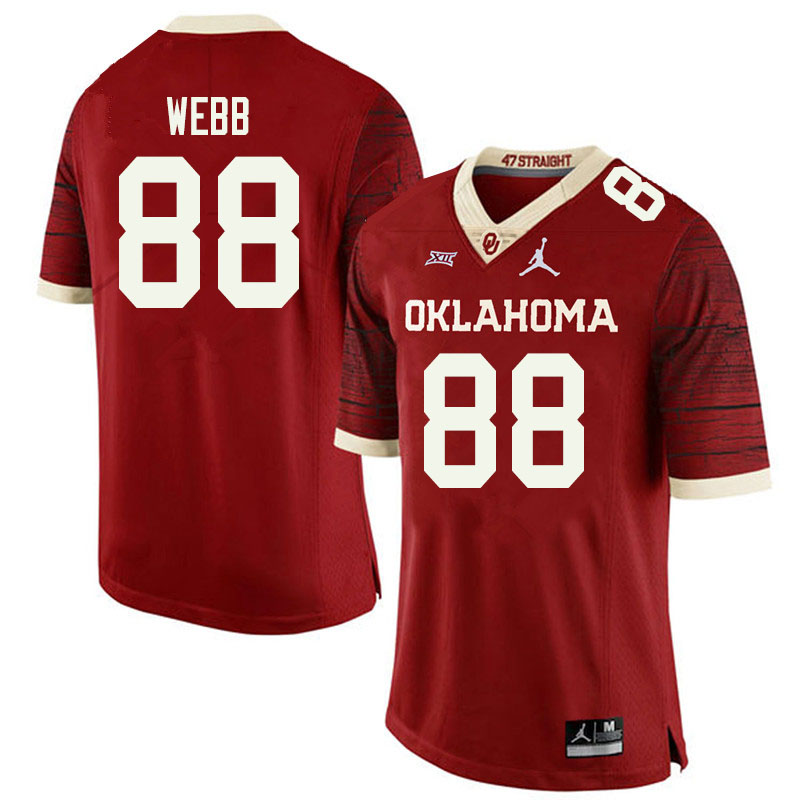 Jordan Brand Men #88 Jackson Webb Oklahoma Sooners College Football Jerseys Sale-Retro